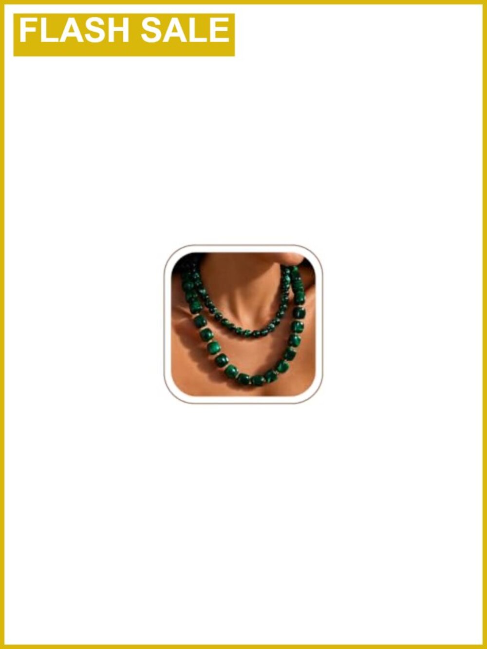 Chunky Resin Beaded Necklace Set - 2 Piece Layered Choker Necklaces for Women